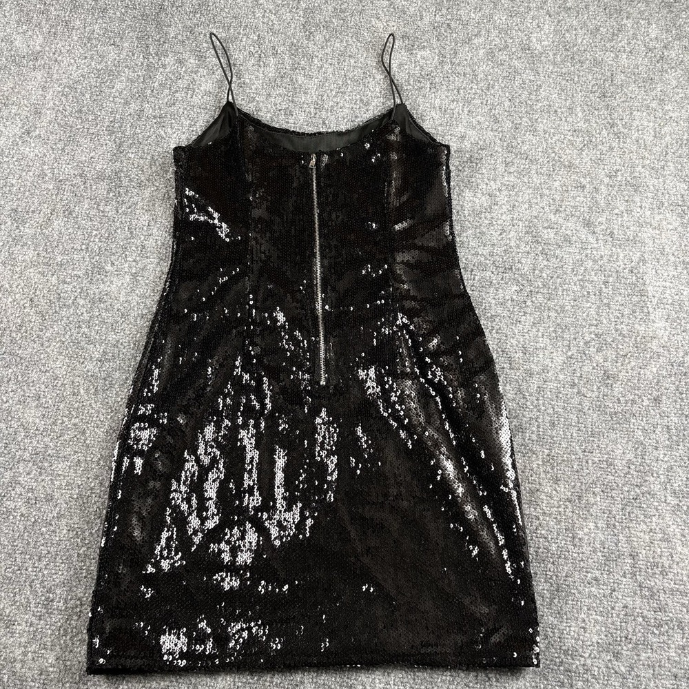 PrettyLittleThing Dress Women 0 Black Sequin Y2K Party‎ Club Glam Baddie Mini - Picture 7 of 16